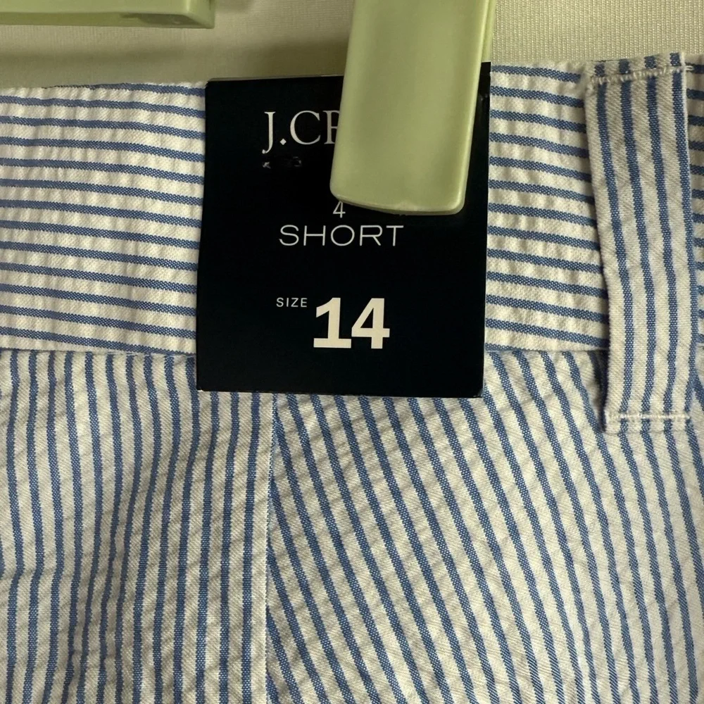 J. Crew buttercup hem seersucker shorts • NWT • women’s size 14